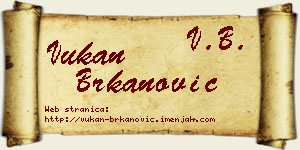 Vukan Brkanović vizit kartica